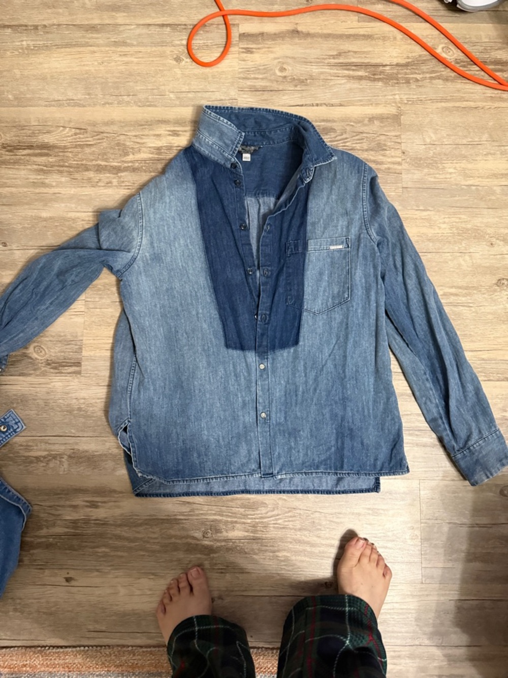 Diesel Two-Tone Blue Denim Shirt Jacket